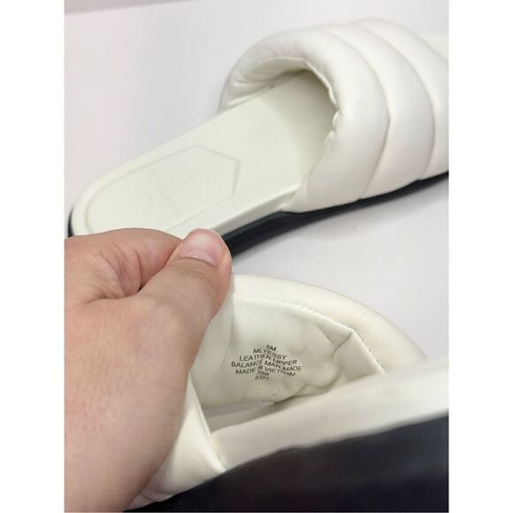 Marc Fisher Slides Womens‎ Size 5 White Leather Open Toe Slip On Shoes - Picture 7 of 8